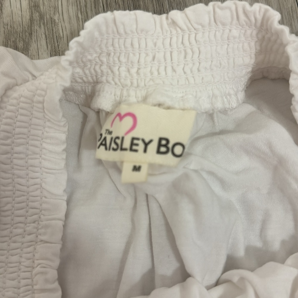 The Paisley box women’s medium white convertible romper - Picture 5 of 6